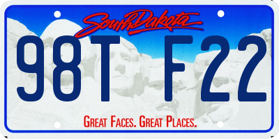 SD license plate 98TF22