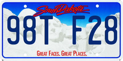 SD license plate 98TF28