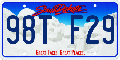 SD license plate 98TF29