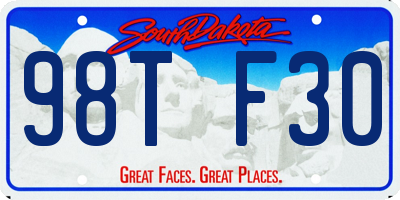 SD license plate 98TF30