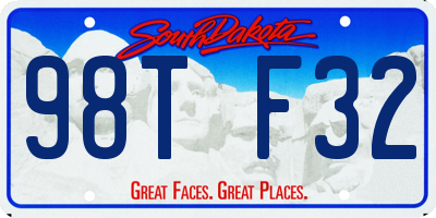 SD license plate 98TF32
