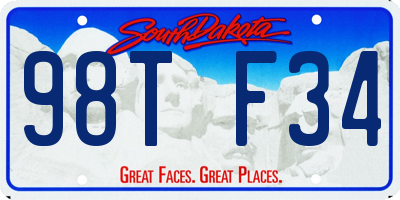 SD license plate 98TF34