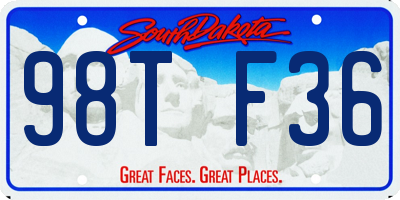SD license plate 98TF36