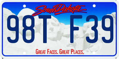 SD license plate 98TF39