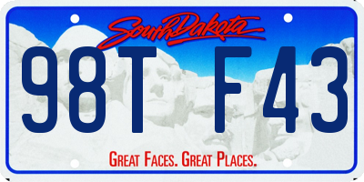 SD license plate 98TF43