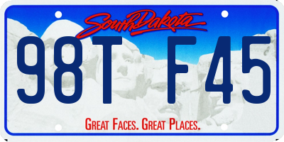 SD license plate 98TF45