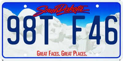 SD license plate 98TF46