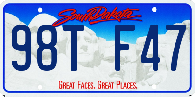 SD license plate 98TF47
