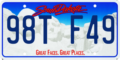 SD license plate 98TF49