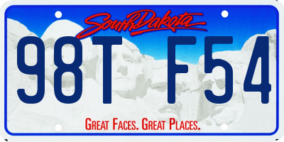 SD license plate 98TF54