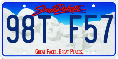 SD license plate 98TF57
