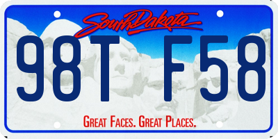 SD license plate 98TF58
