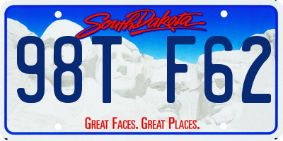 SD license plate 98TF62