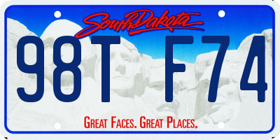 SD license plate 98TF74