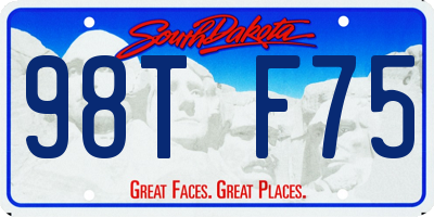 SD license plate 98TF75