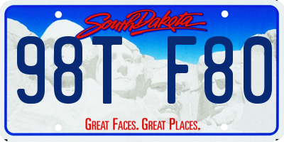 SD license plate 98TF80