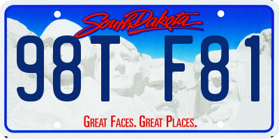 SD license plate 98TF81