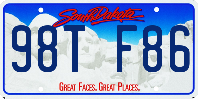 SD license plate 98TF86