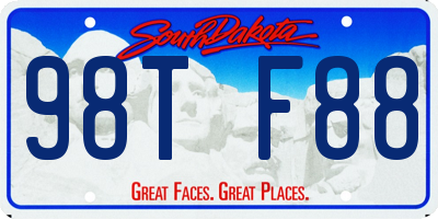 SD license plate 98TF88