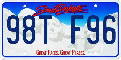 SD license plate 98TF96