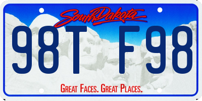 SD license plate 98TF98