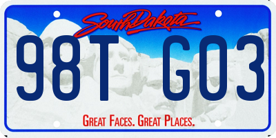 SD license plate 98TG03