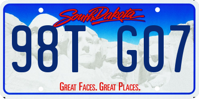 SD license plate 98TG07