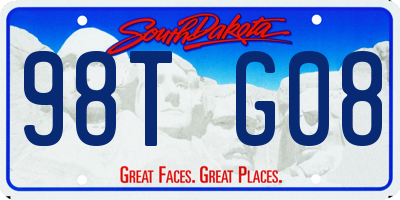 SD license plate 98TG08