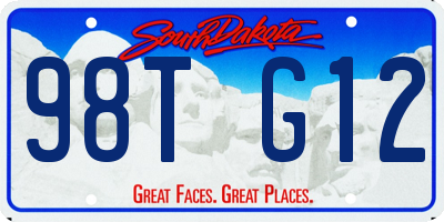 SD license plate 98TG12