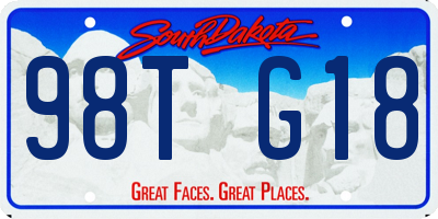 SD license plate 98TG18