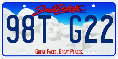 SD license plate 98TG22