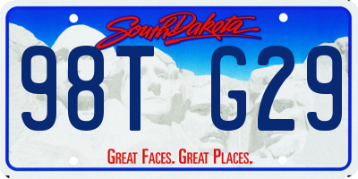 SD license plate 98TG29