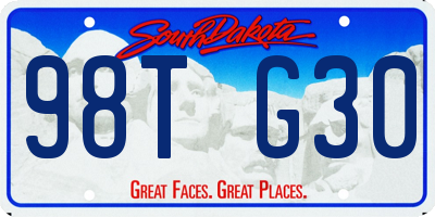 SD license plate 98TG30
