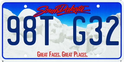 SD license plate 98TG32
