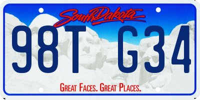 SD license plate 98TG34