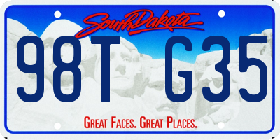 SD license plate 98TG35