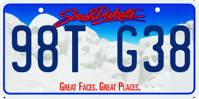 SD license plate 98TG38