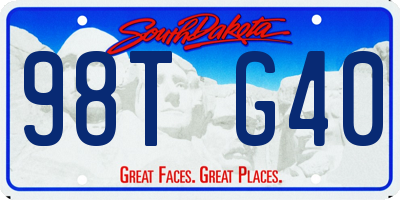 SD license plate 98TG40