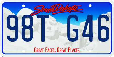 SD license plate 98TG46