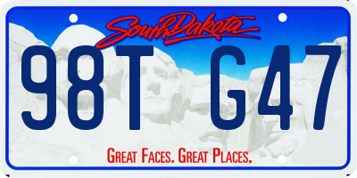 SD license plate 98TG47