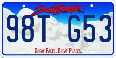SD license plate 98TG53