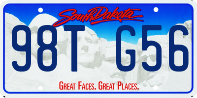 SD license plate 98TG56