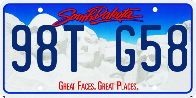 SD license plate 98TG58