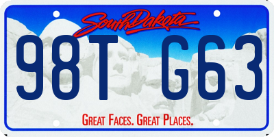 SD license plate 98TG63