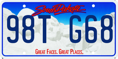 SD license plate 98TG68