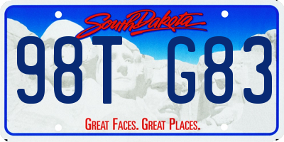 SD license plate 98TG83