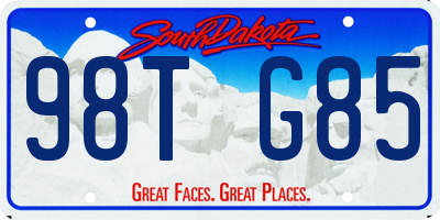 SD license plate 98TG85