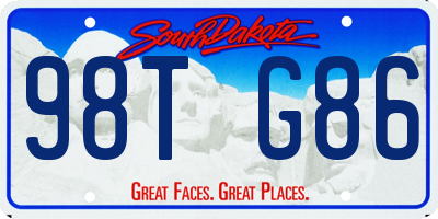 SD license plate 98TG86