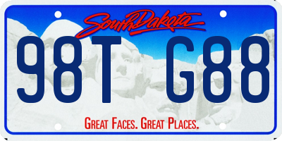 SD license plate 98TG88