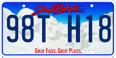SD license plate 98TH18